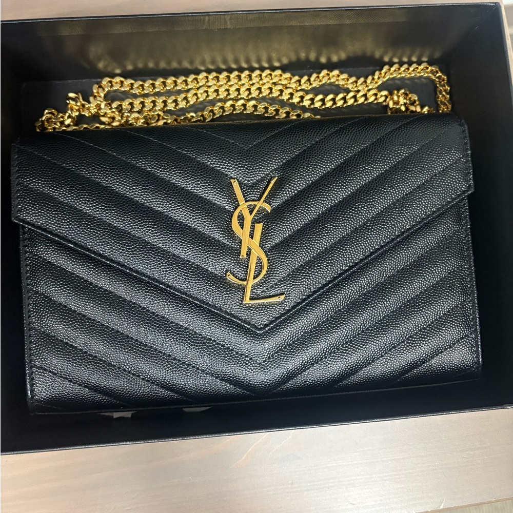 Yves Saint Laurent Black Quilted Leather Chain Bag